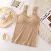 Renda de outono, costas compridas, busto envolvido, sem costura, fio térmico, camisola que pode ser usada por fora, justa, roupa íntima para yoga para mulheres