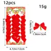 Suprimentos para Decoração de Natal Enfeites para Árvore de Natal Pingentes Decorativos de Natal Laços Pequenos Atacado (Pacote de 12)