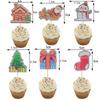 Natal Mini Bolo Maffin Cup Cake Plug-in Cartão de Natal Árvore de Natal Boneco de Neve Cartão de Panificação Decoração
