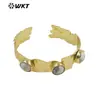 WT-B633 Pulsera Estilo Dulce y Fresco Diseño Irregular de Alta Calidad Piedra Natural Semipreciosa Chapado en Oro Microincrustación Pulsera Clásica