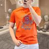 Luxo Leve 2025 Verão Novo Entidade Camiseta Masculina de Manga Curta Gola Redonda Estampada Top Masculino Camiseta Hot Diamond