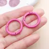 Fecho de Mola Redondo Aberto Colorido 24mm Pintado Sprayado Peças de Acessórios para Corrente de Celular Artesanal DIY Pingente de Boneca
