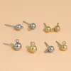 Accesorios para Pendientes DIY Pines de Cuentas de Acero Inoxidable Cuentas Redondas con Argollas Pines de Oreja de Cabeza Grande Venta al por Mayor