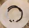 Pulseira de Pedra Natural Obsidiana Água-Marinha Cristal Camadas Cinco Elementos Pulseira Hidratante Atração Turística Atacado