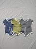 Ins Estilo Coreano Cuello Redondo Pantalones Cortos tipo Envoltorio Manga Corta Raya en Axila Traje de Algodón Verano Refrescante Pantalones Cortos Cubierta para Bebés Niños y Niñas
