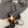 Bolsa Feminina Versátil Nova Bolsa Kelly de Verão Moda 2025 Transversal Estampa Crocodilo Estilo Retrô Coreano