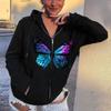 Sudadera con Cremallera Estampado de Mariposa Cielo Estrellado de Amazon 2022 Otoño e Invierno Polar Suelta Moda Callejera Chaqueta Casual