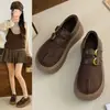 Mocasines de Suela Gruesa tipo Mochi para Mujer Otoño 2026 Nuevo Retro Doble Hebilla Punta Dividida Sintética Birkenstock Slip-on Zapatos Individuales Birkenstock