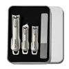 Atacado Transfronteiriço Alicate Diagonal para Unhas Conjunto de Ferramentas de Manicure com 4 peças em Caixa de Lata Conjunto Portátil de Lixa e Alicate de Unhas