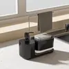 Caja de jabón para encimera de cocina, escurridor de trapos de acero inoxidable, dispensador de jabón, escurridor de detergente de prensa manual, venta al por mayor del fabricante