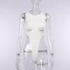 Moda Femenina Nueva Verano 2025 Sexy Ajustado Top Halter Cuello Redondo Body Ajustado
