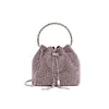 Bolsa de mano para mujer con incrustaciones de diamantes para comercio exterior transfronterizo, nuevo modelo Primavera 2026, totalmente incrustada de diamantes, bolso de mano para la noche, bolso de hombro, rosa