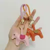 Llavero Creativo y Popular Nuevo de Cuerda de Piel de Poni, Colgante Tejido para Coche, Colgante de Cordón para Llavero Colorido