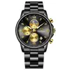 LIGE/Transfronterizo Nuevo Modelo de Cuarzo Multifuncional Deportivo Cronógrafo de Tres Esferas Seis Manecillas Reloj Impermeable Luminoso para Hombre