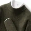 Caixa de Presente Suéter Masculino de Caxemira Gola Meia-Alta Lã Grossa Quente Malha Casual Camada Base Suéter de Caxemira de Cabra Inverno