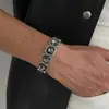 Pulseira Elástica Quadrada de Diamante Geométrica Minimalista Estilo Europeu e Americano para Mulheres, Versátil Doce Cool Minimalista para o Dia a Dia Joia de Mão com Strass Ins