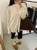 Nueva Camiseta Casual Holgada de Terciopelo de Grano Australiano Engrosada Base Camisa de Manga Larga para Mujer
