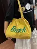 Bolsa Tote Classe Estilo Novo 2025, Grande Capacidade, Versátil para Primavera e Verão, Design de Letras Estiloso, Bolsa de Mão, Bolsa de Ombro, Bolsa de Braço para Mulheres
