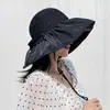 Sombrero de Protección Solar para Mujer, Sombrero Solar Anti-UV, Sombrero de Pescador de Vinilo Plegable para Cubrir la Cara, Sombrero Solar de Ala Ancha para la Playa
