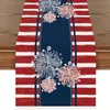 Camino de Mesa Vintage Estilo Americano Transfronterizo, Mantel Navideño de Lino Estampado, Mantel Largo Decorativo, Mesa de Centro Estilo Lujo Ligero
