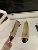 Primeiro Encontro Sapatos Femininos Sazonais Inspirados em Chanel Estilo Francês Primavera/Outono 2026 Cor Francesa Color-Block Sapatilhas Versáteis Sapatos de Festa