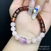 Pulsera de Sándalo Verde de Media Cadena con Múltiples Círculos, Pulsera Doble Círculo Morado Ahumado Natural Grado A, Diseño DIY, Modelo Popular de Amatista Estilo Chino Nuevo