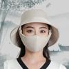Mascarilla Sombrero Protector Solar Color Sólido Primavera 2024 Cubre Rostro Integrado Moda Resistente al Viento Protector Solar para Exteriores Ciclismo Transpirable Cosecha de Té