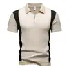 2026 Comércio Exterior Transfronteiriço Verão Nova Camisa Polo Masculina com Bloqueio de Cores de Manga Curta, Tamanho Grande, Camisa Esportiva Casual da Moda