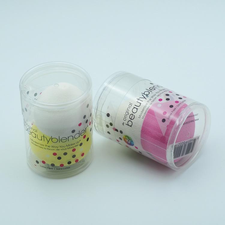 双层色乳胶粉扑圆桶装4