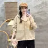 Jaqueta com Capuz Feminina 2026 Outono Nova Estilo Coreano Solta Casual Versátil Roupas de Mãe Top Acolchoado 598