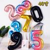 Globos de Papel de Aluminio con Número de 40 pulgadas Edición de Lujo Tarjeta de Papel Empaquetado Individualmente 0-9 Decoración Grande para Fiesta Inflable de Papel de Aluminio