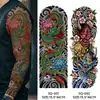 Adesivos de Tatuagem Coloridos Estilo Tradicional à Prova d'Água de Longa Duração para Braço Inteiro para Homens e Mulheres com Designs Como Dragão, Hannya, Koi, Flores e Gueixa