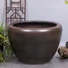 Vaso Cerâmico Grande Tanque de Peixes Dourados Koi Estilo Antigo Vaso Grande de Lótus Tanque de Água Grande de Pátio Vaso com Alça