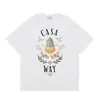 Casa Casablanca Camiseta Casual de Manga Corta Versión Correcta ins Marca de Nicho Trendy Europea y Americana High Street Algodón Puro