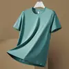 Camiseta Masculina de Seda de Gelo, Camiseta de Verão Fina de Secagem Rápida, Top Casual Esportivo Fresco Respirável Solto Masculino de Manga Curta