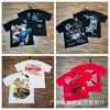 Camiseta de Verano Unisex de Cuello Redondo y Manga Corta, Holgada y Casual, Estilo High Street, con Estampado de Letras de Pedrería Retro