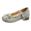 Sapatos Femininos Versáteis Estilo Retrô com Bico Redondo, Boca Rasa e Salto Bloco 2026 Novo Estilo Primavera e Outono para Combinar com Saias, Sapatos Mary Jane Franceses que Aumentam a Altura