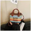 Bolso Cesta de Paja Estilo Coreano para Mujer 2026 Nuevo Verano Versátil Bolso de Hombro con Cadena Tejida Bolso Cubo de Gran Capacidad