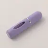 Botella de perfume redonda de 5 ml con fondo lleno de plástico PP, atomizador portátil para viajes, botella de muestra vacía, impresión de logotipo