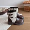Botas de Moda para Niñas 2026 Otoño Nuevo Estilo Versátiles y Elegantes para Niños Botas de Cuero de Tacón Medio a Alto Estilo Coreano Botas de Cuero Suave Estilo Princesa