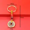 Se puede hacer tú mismo con cuerda roja creativa, cinco monedas de emperador, accesorios semiacabados para llaveros, accesorios para bolsos, colgante para coche, generación
