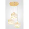 Lustre de restaurante nórdico Sala de jantar Candeeiro de mesa de jantar Study Bar Three-head Simple Modern Light Luxury Creative Crystal Hanging Lamps