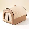 Nido para Mascotas Semi-cerrado Yurta Mongol Invierno Cálido Espeso Nido para Gatos Casa para Perros Desmontable Lavable Interior Exterior Cama para Gatos Venta al por Mayor