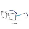Monturas de gafas anti-luz azul europeas y americanas para mujer, gafas de metal de moda con patillas de resorte, ojo de gato retro, lentes planos personalizados