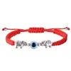 Pulsera Roja Ajustable de Origen Transfronterizo Ojo Azul Mano de Fátima Mano Hamza Pulsera de Amistad Turca