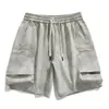Pantalones Deportivos Finos de Verano para Hombre, Pantalones Cortos de Marca Rectos de Moda, Pantalones Casuales Holgados de Cinco Puntos, Negro Sucio