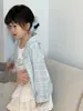 Nueva Camisa a Cuadros Coreana para Niña Primavera 2025 Top Casual Holgado para Bebé Chaqueta Cómoda Bordada Moderna