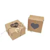 Pacote com 24 Caixas de Papel Kraft para Bolo com Janela 10cm Caixas de Doces em Formato de Coração Festa de Dia dos Namorados Caixas para Muffin Caixas de Presente de Aniversário