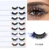 Nuevo Modelo de Comercio Exterior, 8 Pares de Pestañas Postizas Coloridas Estilo Desordenado, Rizado Natural, Pestañas Postizas Voluminosas