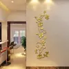 Colagem Transfronteiriça Flor Rosa Espelho Adesivos de Parede Acrílico Autoadesivos para Sala de Estar, Quarto, Fundo de TV e Decoração de Entrada